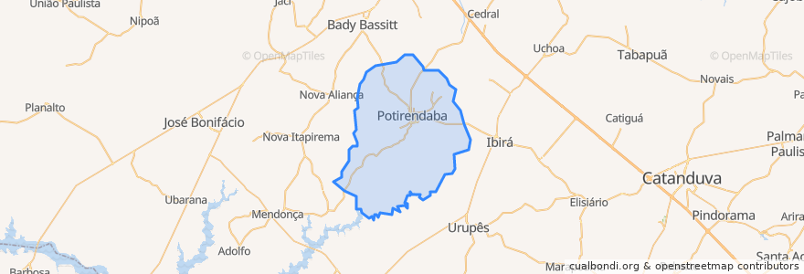 Mapa de ubicacion de Potirendaba.