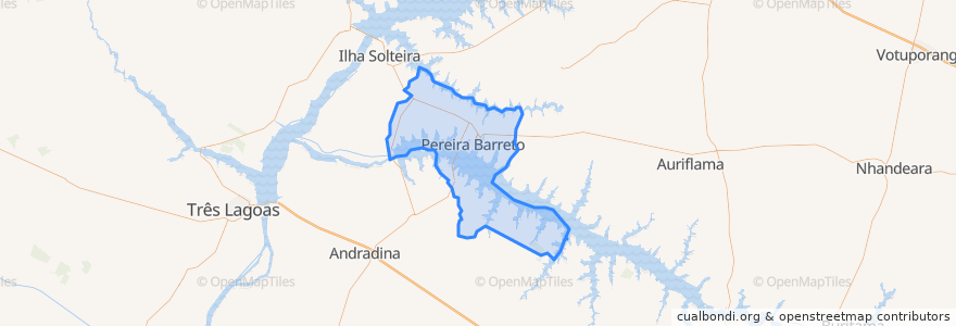 Mapa de ubicacion de Pereira Barreto.