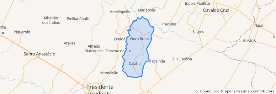 Mapa de ubicacion de Caiabu.