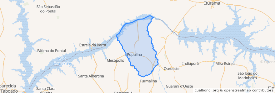 Mapa de ubicacion de Populina.