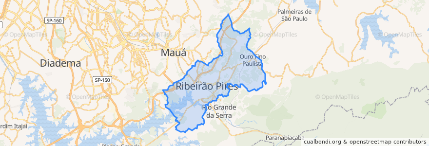 Mapa de ubicacion de Ribeirão Pires.