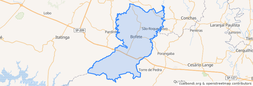 Mapa de ubicacion de Bofete.