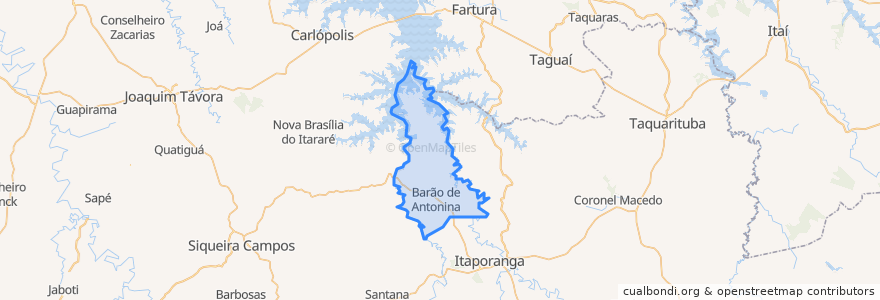 Mapa de ubicacion de Barão de Antonina.