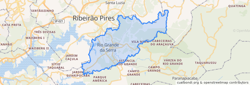 Mapa de ubicacion de Rio Grande da Serra.