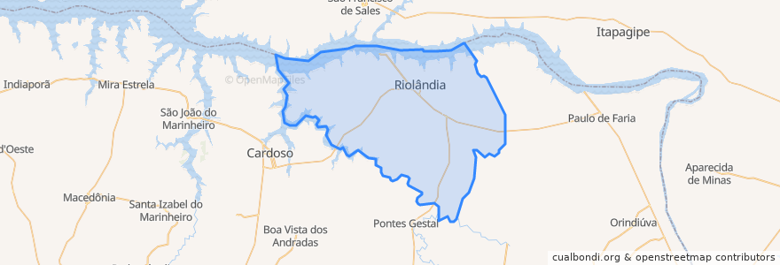 Mapa de ubicacion de Riolândia.