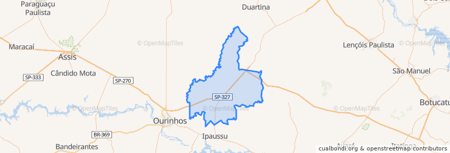 Mapa de ubicacion de Santa Cruz do Rio Pardo.