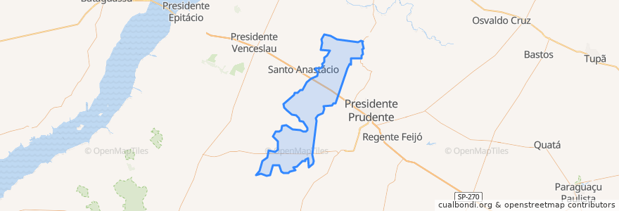 Mapa de ubicacion de Presidente Bernardes.