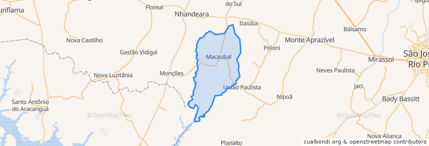 Mapa de ubicacion de Macaubal.