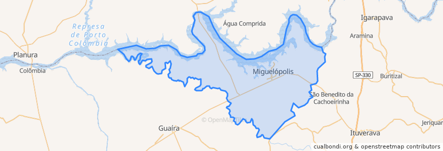 Mapa de ubicacion de Miguelópolis.