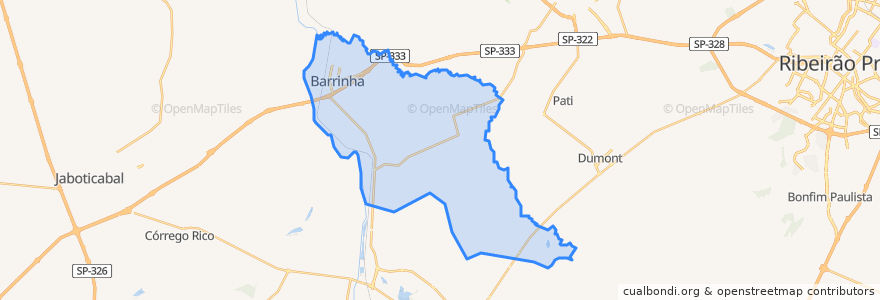 Mapa de ubicacion de Barrinha.