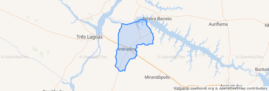 Mapa de ubicacion de Andradina.