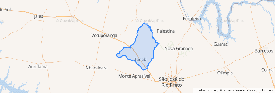 Mapa de ubicacion de Tanabi.