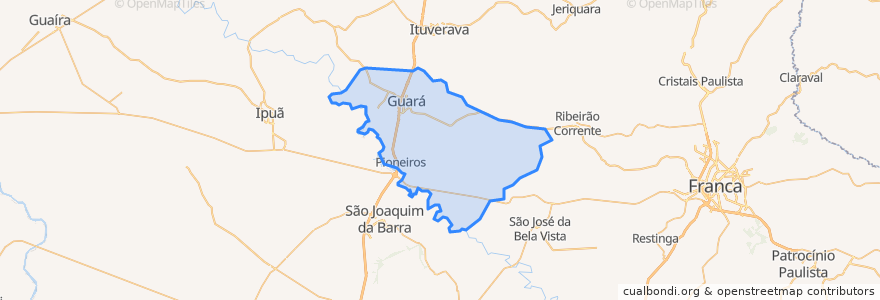 Mapa de ubicacion de Guará.