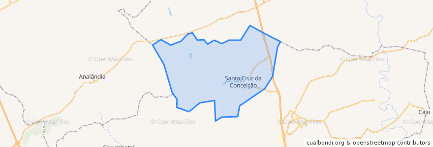 Mapa de ubicacion de Santa Cruz da Conceição.