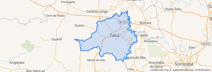 Mapa de ubicacion de Tatuí.