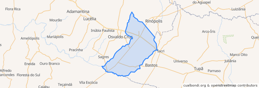 Mapa de ubicacion de Parapuã.