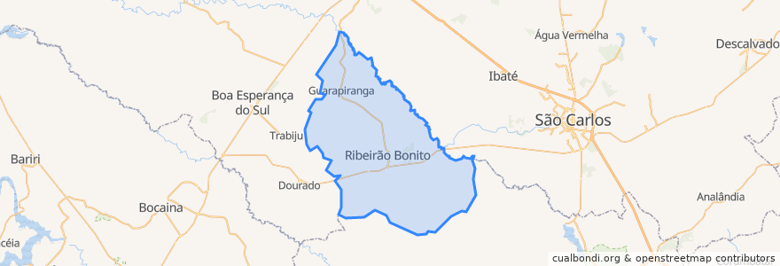 Mapa de ubicacion de Ribeirão Bonito.