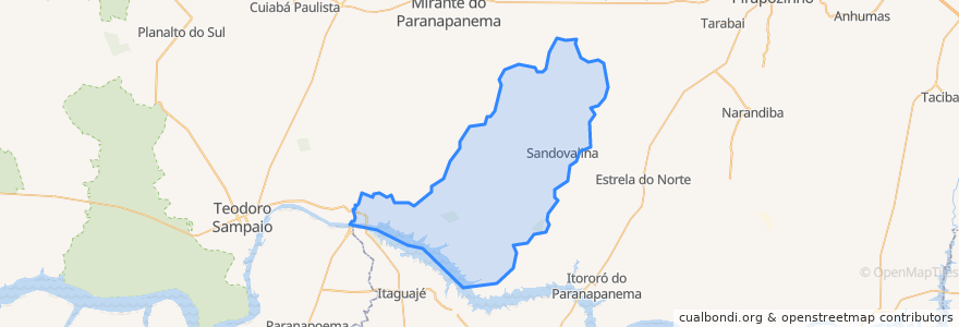 Mapa de ubicacion de Sandovalina.