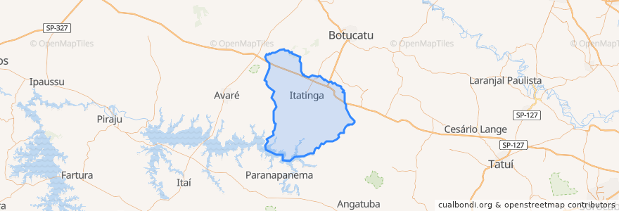 Mapa de ubicacion de Itatinga.