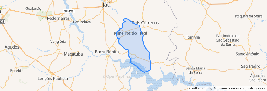 Mapa de ubicacion de Mineiros do Tietê.