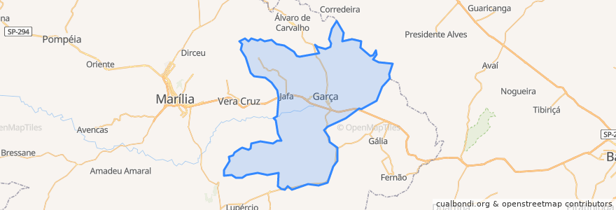 Mapa de ubicacion de Garça.