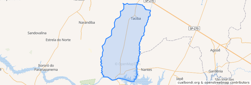 Mapa de ubicacion de Taciba.