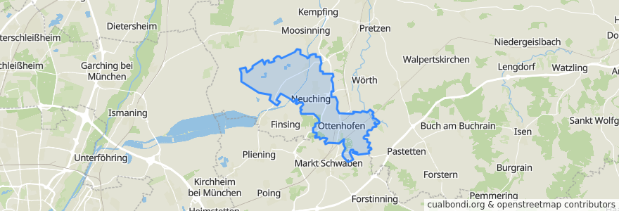 Mapa de ubicacion de Oberneuching (VGem).