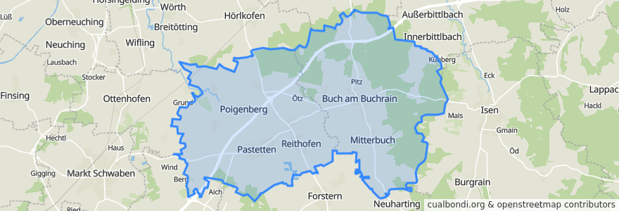 Mapa de ubicacion de Pastetten (VGem).