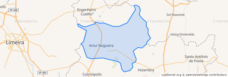 Mapa de ubicacion de Artur Nogueira.