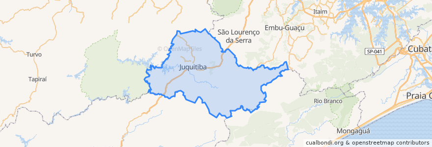 Mapa de ubicacion de Juquitiba.