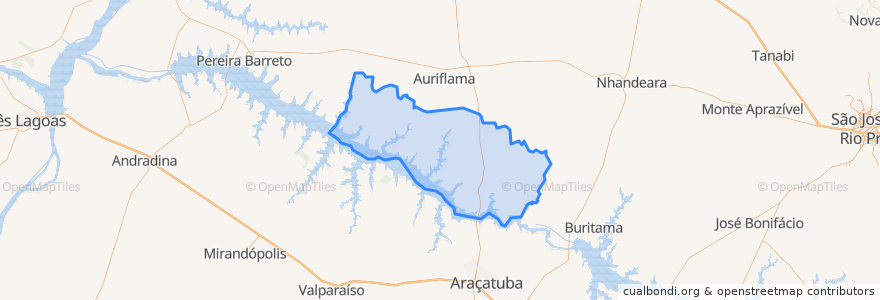 Mapa de ubicacion de Santo Antônio do Aracanguá.