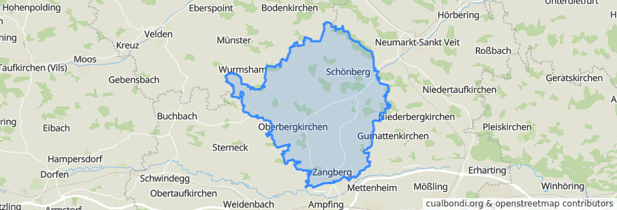 Mapa de ubicacion de Oberbergkirchen (VGem).