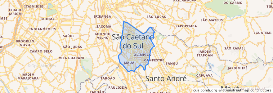 Mapa de ubicacion de São Caetano do Sul.