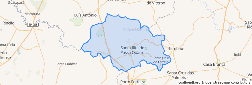 Mapa de ubicacion de Santa Rita do Passa Quatro.