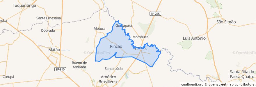 Mapa de ubicacion de Rincão.