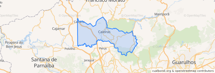 Mapa de ubicacion de Caieiras.