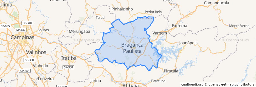 Mapa de ubicacion de Bragança Paulista.