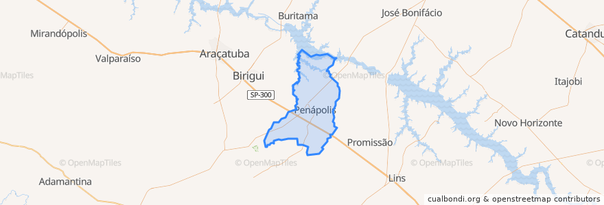 Mapa de ubicacion de Penápolis.