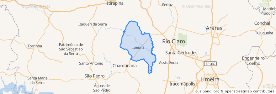 Mapa de ubicacion de Ipeúna.