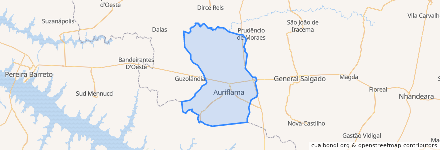 Mapa de ubicacion de Auriflama.