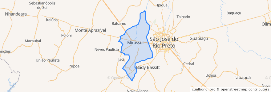 Mapa de ubicacion de Mirassol.