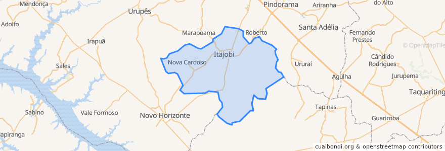 Mapa de ubicacion de Itajobi.