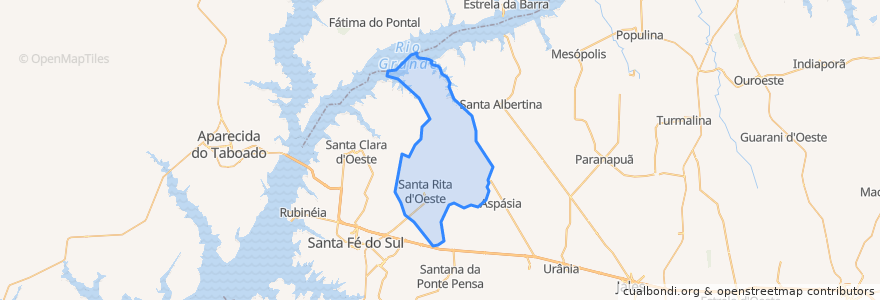 Mapa de ubicacion de Santa Rita d'Oeste.