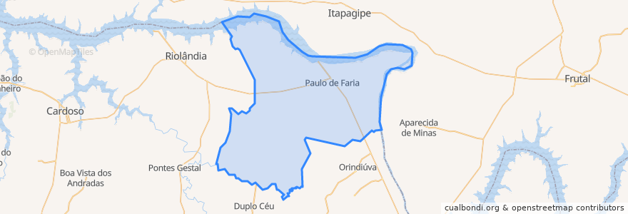 Mapa de ubicacion de Paulo de Faria.