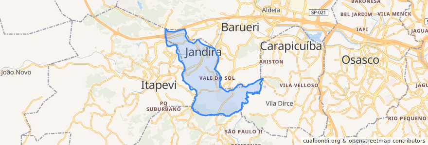 Mapa de ubicacion de Jandira.