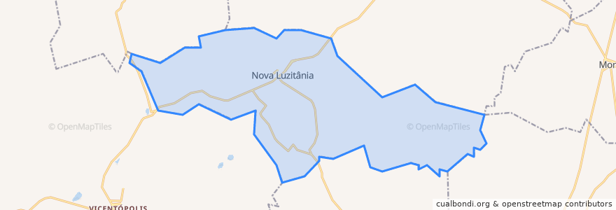 Mapa de ubicacion de Nova Luzitânia.