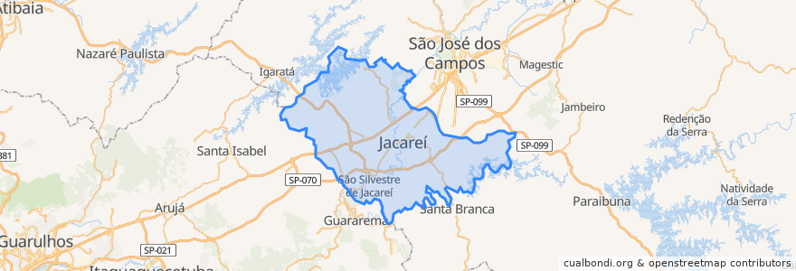 Mapa de ubicacion de Jacareí.