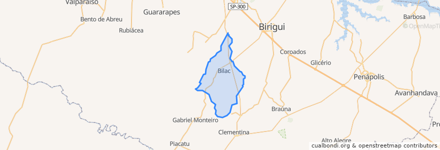 Mapa de ubicacion de Bilac.