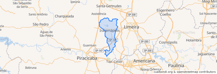 Mapa de ubicacion de Iracemápolis.