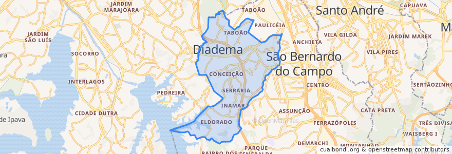 Mapa de ubicacion de Diadema.